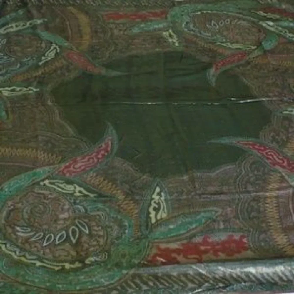❤️Oscar de la Renta Paisley Metallic Scarf - Picture 7 of 7